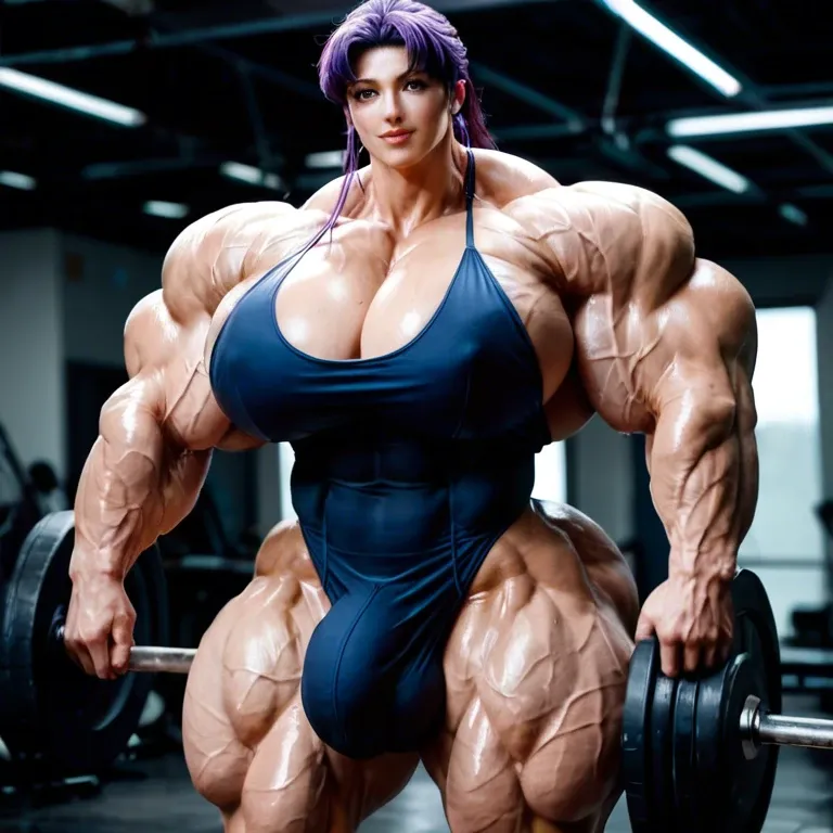 Misato Kurasagi, female massive muscles, massive muscle, huge muscle body, hyper massive muscles trapèze, hyper massive muscles épaule, hyper massive muscles biceps, huge boobs, futa large cock bulge bigger, lingerie