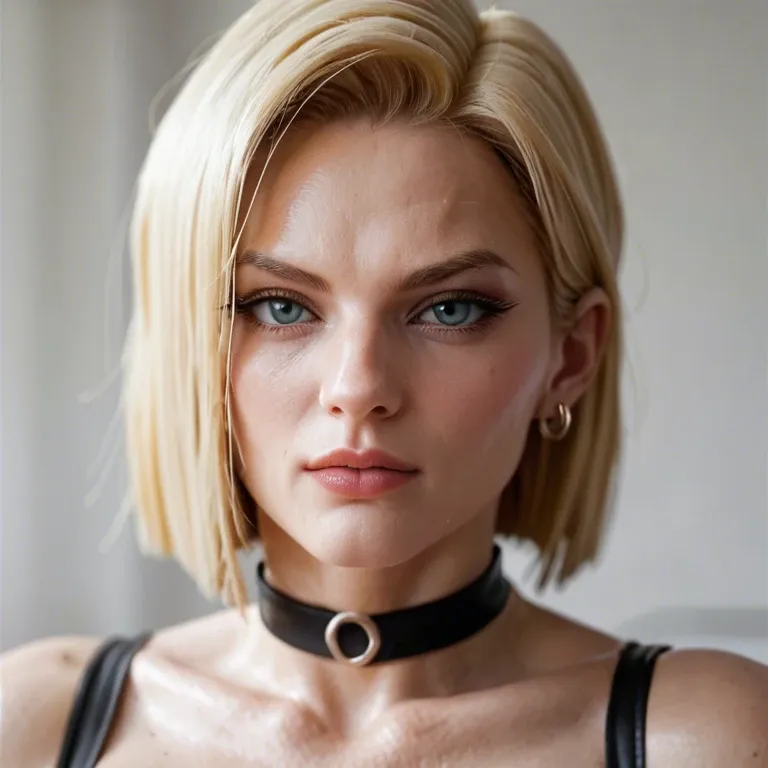 Face view, 1girl, Android 18