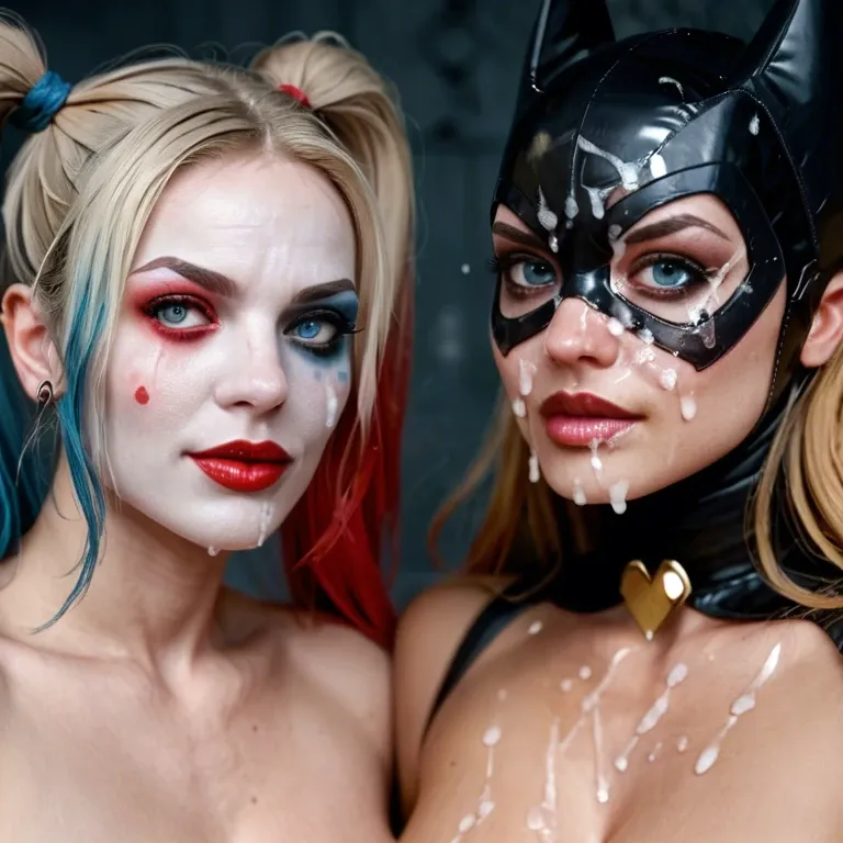 2 girls batgirl and harley quinn nude huge boobs cumsluts facial bukkake