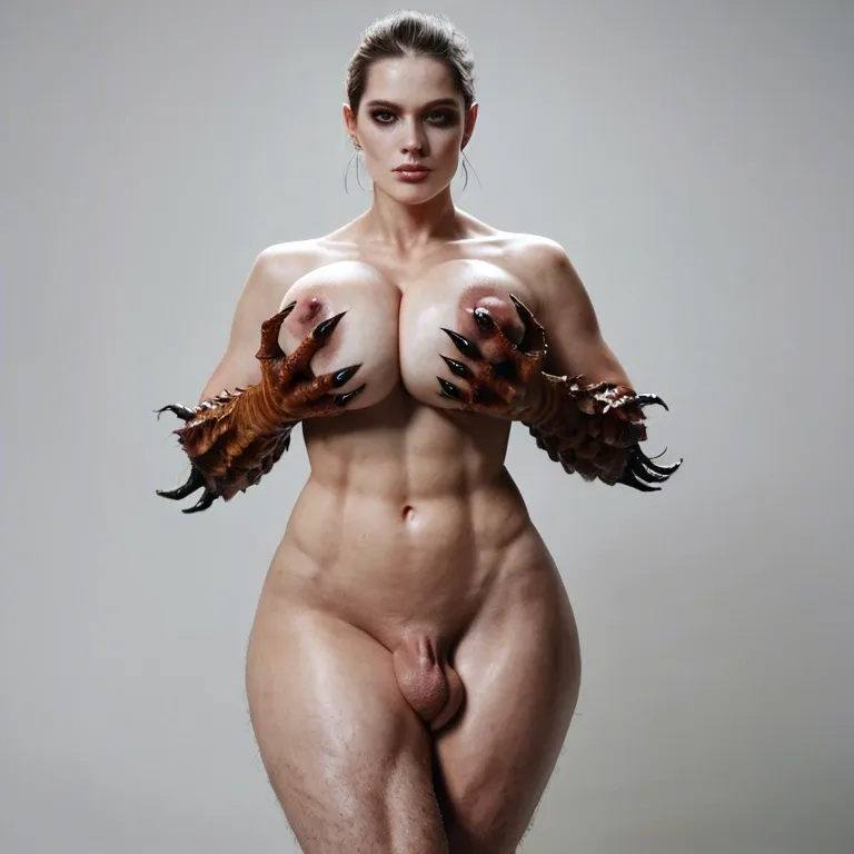 1girl,solo, , , , high cheekbones,monster hands,nipple,round hips,standing, eyes turned up,crossed legs,perky breasts,breast grab,white pale skin, balls on nose,hairy legs,large breast,grabbing boobs,thin knees, collared shirt,lace,belt,wet bikini,no shoes, hospital room, water sparkles, medieval theme, detailed penis, dark hair, samus, ariel waifu