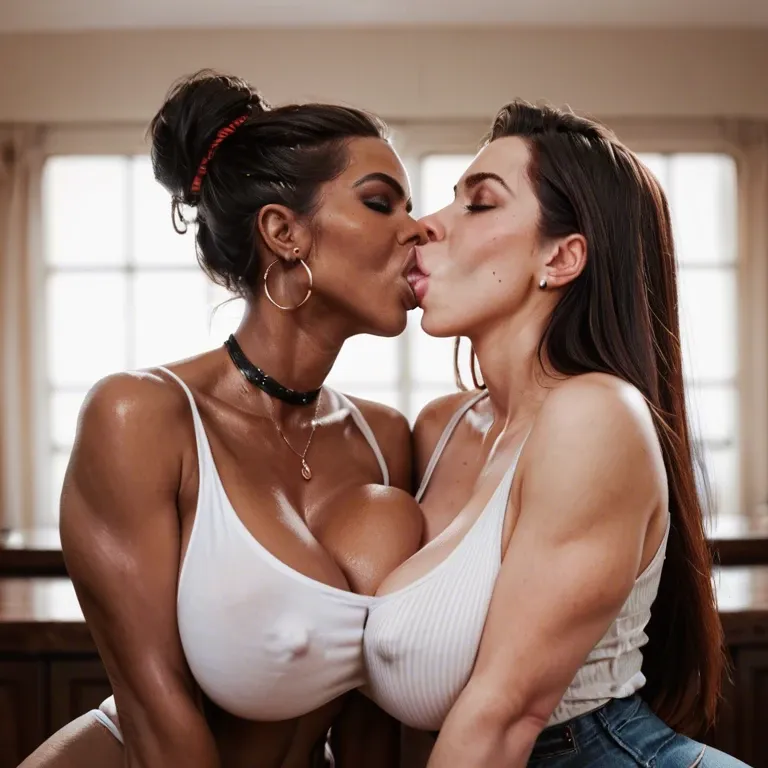 2girl, , , , sexy mole,hooves feet,huge breasts,super wide hips,kissing neck, high cheekbones,leg,sucking nipple,breasts exposed,dark-skinned, cheek,closed legs,nipple bulge,ship deck,soft skin, wet shirt,gold anklets,white veil,panties aside,strappy sandals, green shirt,knee-high socks,collars,lace lingerie,high heels, china dress,black leggings,sunglasses,panties on,ballet shoes, gamer bedroom, blake, cyberpunk, in bed, photo-realistic, bright sunlight, princess peach, ariel, ariel waifu