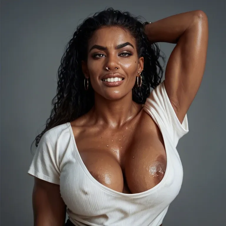 1girl,solo, , , , clenching teeth,feet,large boob slip,cozy background,skin hair detail, nose piercings,arm up,large boob slip,oily breasts,dark skinned, nose piercings,fat obese arms,wide areola,relationship,kneeling facial, black crop top,striped skirt,white gloves,open torn bra,white sneakers, sweater lift,leg warmers,gloves,white lingerie,platform heels, barn background, crowded street, cyberpunk, robot joints, painted, night, link, disney princess, miku