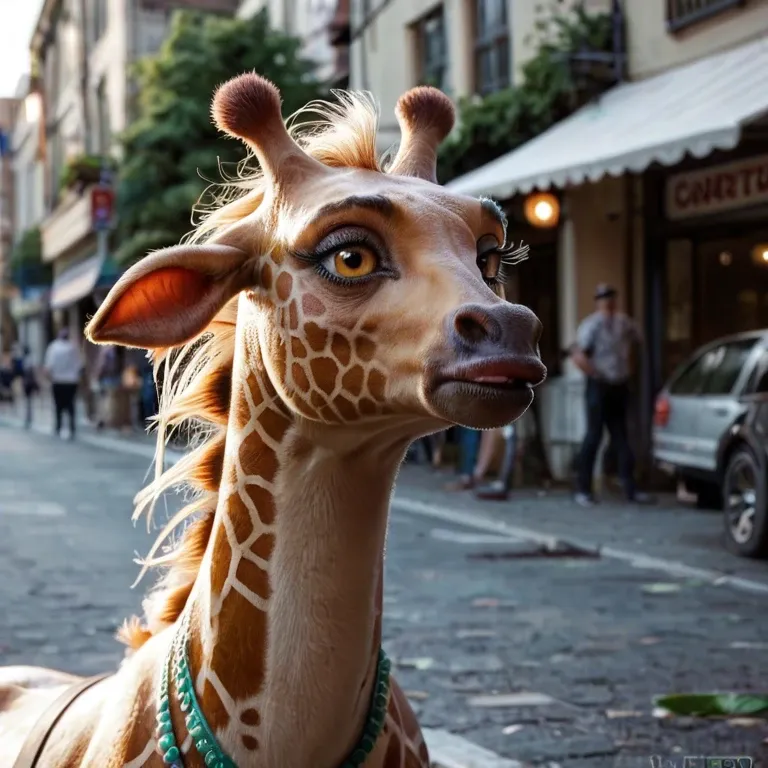 Lilliputian is abused and fucked in all holes. on the street of giraffes