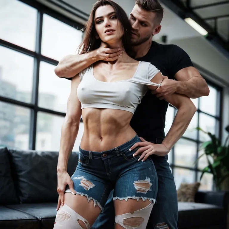 1girl,1boy, , , , strong jawline,perfect hand,round boobs,grabbing hips,hold neck, nose,hands down,perky breast,jumpy boobs,robot joints, torn jeans,lace stockings,cape,blue bra,high heels, striped skirt,egyptian palace,capelet,no bra,white boots, showering, in a garden, castle exterior, close camera, rapunzel, rapunzel waifu