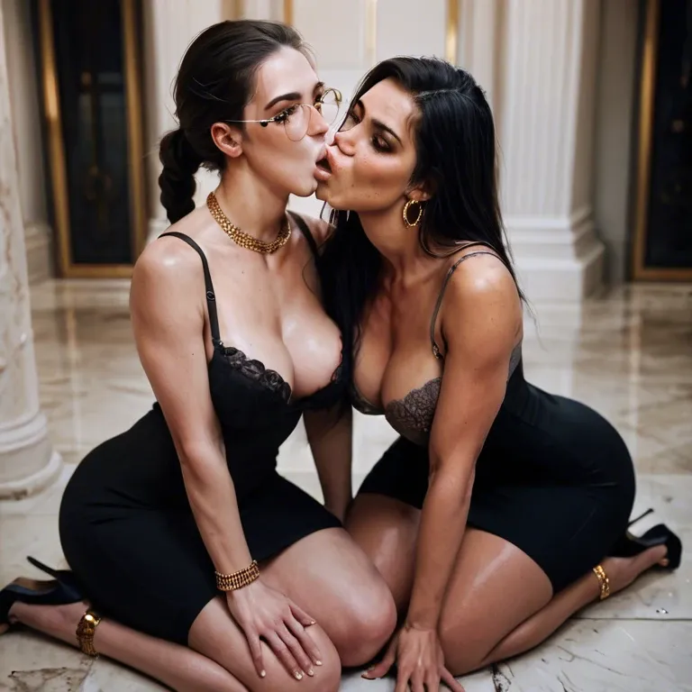 2girl, , , , cheeks,thigh gap,round boobs,very wide hips,throat bulge, facial freckles,heel,nipple sucking,chest,kissing neck, black dress,gold anklets,opaque glasses,bra,high heels, embarrassed, male restrained, spaceship, dildo riding, super detailed, dim light, 2 boys, spider-gwen, rapunzel waifu