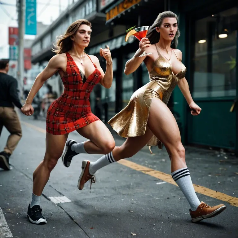 2girl, , , , strong jawline,knee-high,erect nipples,squeezing pecs,golden necklace, cocktail dress,white socks,strings,laced bodysuit,running shoes, plaid shirt,lace thong,arms tied,open torn bra,brown boots, medieval dress,black pantyhose,red sunglasses,thongs,high heels, bedroom, restrained, spaceship, holding dildo, digital art, bright eyes, girl lara croft, rapunzel waifu