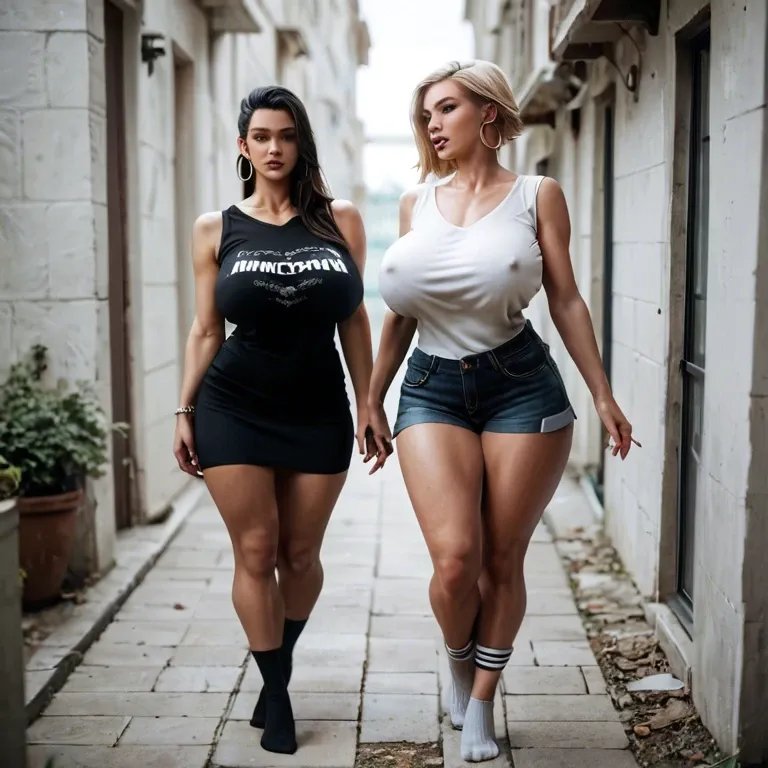 2girl, , , , catching,anklets,huge breast,arched back,wrists, molesting,knee-highs,perky breast,hip,bare shoulders, gray t-shirt,socks,big earrings,open torn bra,gothic boots, tank top,white socks,fur hat,lace lingerie,strappy sandals, green shirt,lace bra,fur hat,blue bra,ballet shoes, office lady, trained thighs, tavern setting, linked collars, belle