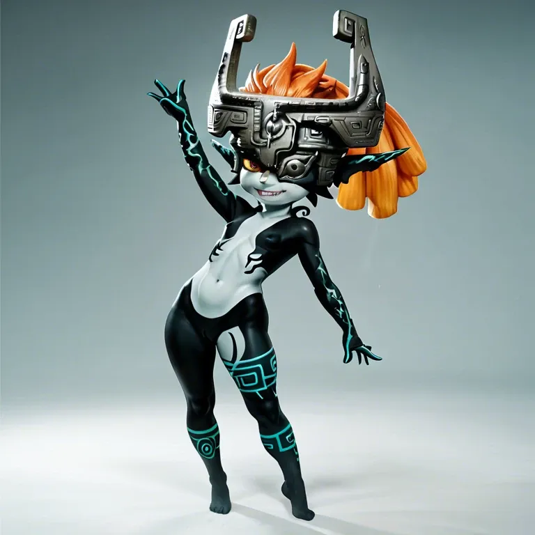 imp midna from legend of zelda,flatchested, hairless pussy,standing pose