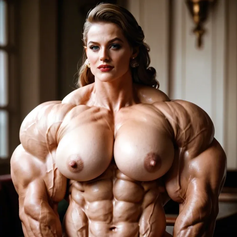 Captain Carter - Peggy Carter costume, hyper gigantic muscles, hyper big muscles trapèze, hyper large muscles épaule, hyper gigant muscles biceps, nude big pectorals , pecs female