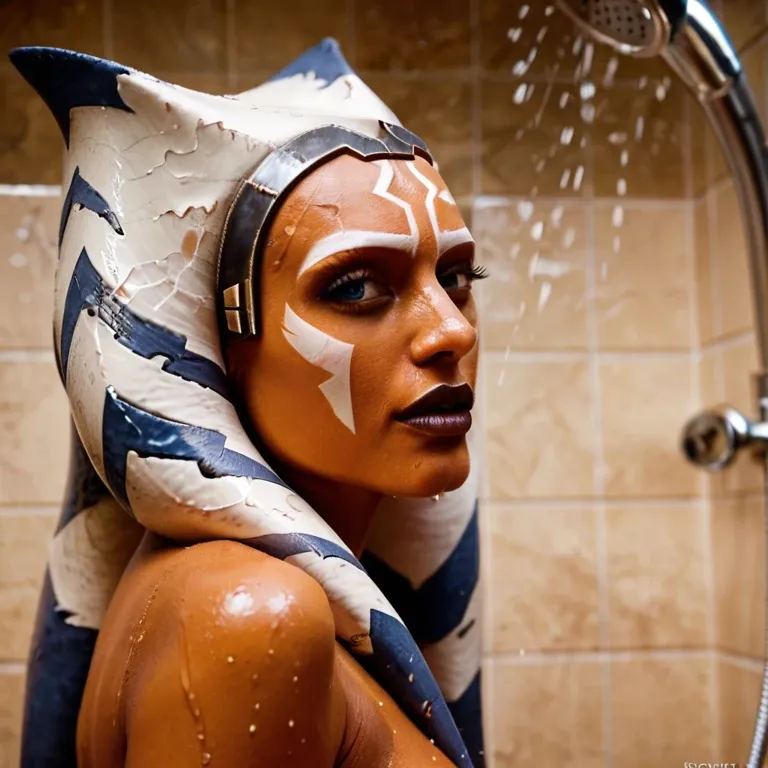 ahsoka tano taking a shower