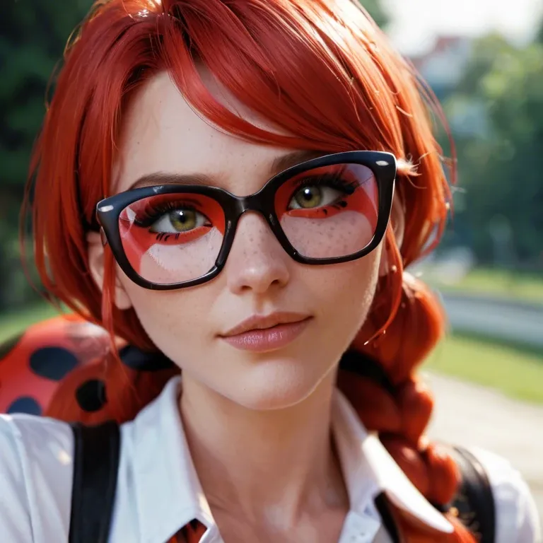 Miraculous ladybug, large boobs, glasses, cute