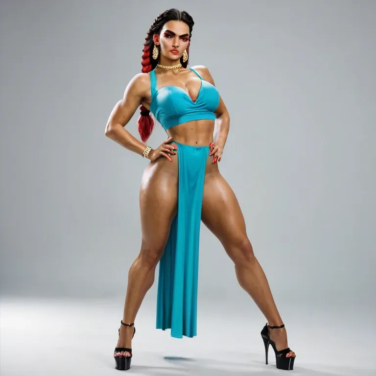 Loba in princess Jasmine costume get lift See breaths she is angry See full Body