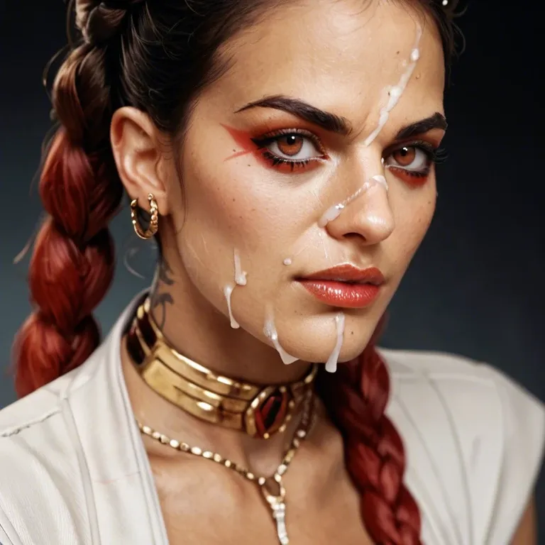 Loba in princess leia costume cum on face she is angry