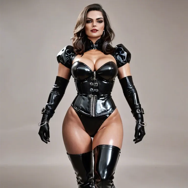 Latex, thigh high boots, gloves, corset, Femdom, mistress, trample, shiny, glossy, slut