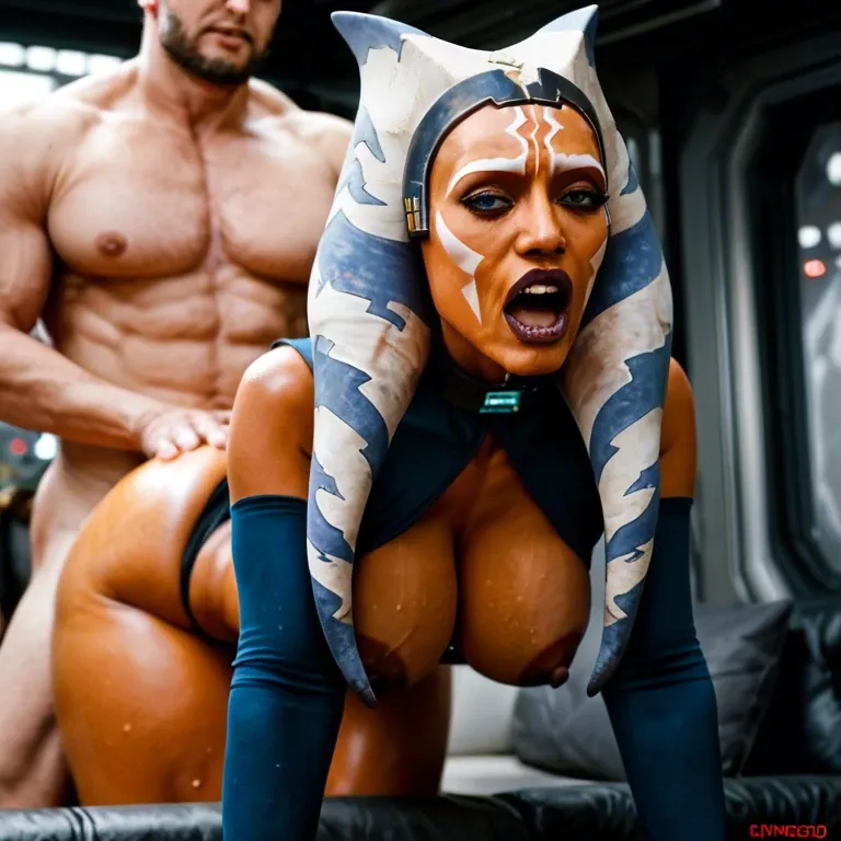 Bandit raping Ahsoka Tano, sexy whore outfit, sexy young teen, perfect young voluptuous body, perfect tits, massive perfect ass, thick legs, thick wide thighs, rough sex, painful sex, forced sex, screaming orgasm, crying, huge monster cock, back shots, in canteen