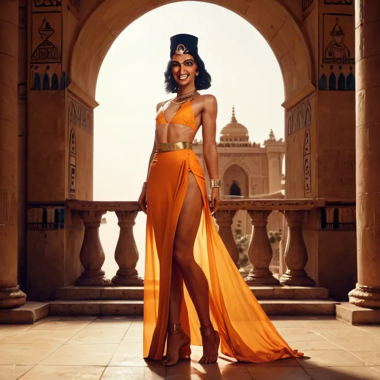 1girl,solo, , , , clenching teeth,elegant,flat chest,men background,golden necklace, long eyelashes,showing feet,areolas,arabian clothes,limited palette, orange sundress,egyptian palace,black hat,white swimsuit,gothic boots, pleated skirt,socks,gold tiara,green swimsuit,stiletto heels, office room, piledriver, super mario, sweetie belle, waifu