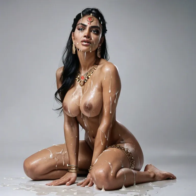 Hindu goddess crying full body  nude big boobs cum covered