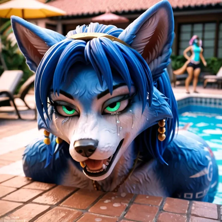 Krystal Star fox furry oiled trippy lsd dream fractals. Fucked by German shepherd.  Trippy dream hallucinating sex.  Krystal is crying and moaning.  Psychedelic visual sex.  Krystal is fucked in a public pool with other girls watching her