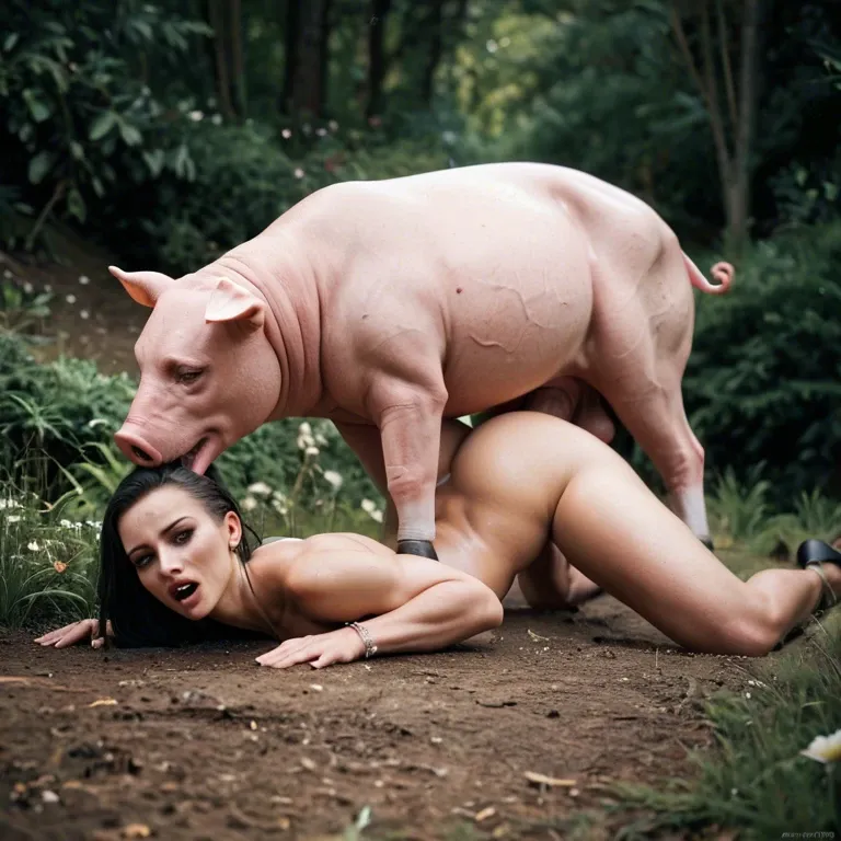 Futa on feral. Pegging. Pig. Female. Feral. Anal. Futanari Fucking a pig.