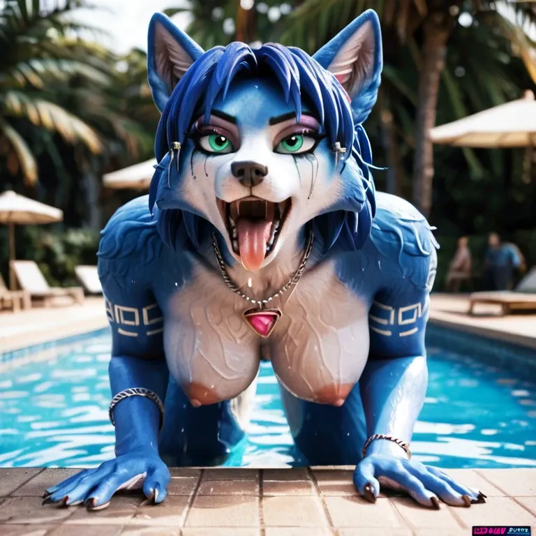 Krystal Star fox furry oiled trippy lsd dream fractals. Fucked by German shepherd.  Trippy dream hallucinating sex.  Krystal is crying and moaning.  Psychedelic visual sex.  Krystal is fucked in a public pool with other girls watching her