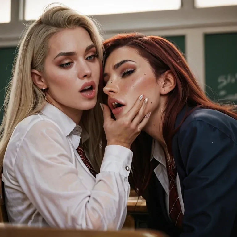 7 schoolgirls  fingering pussies in class