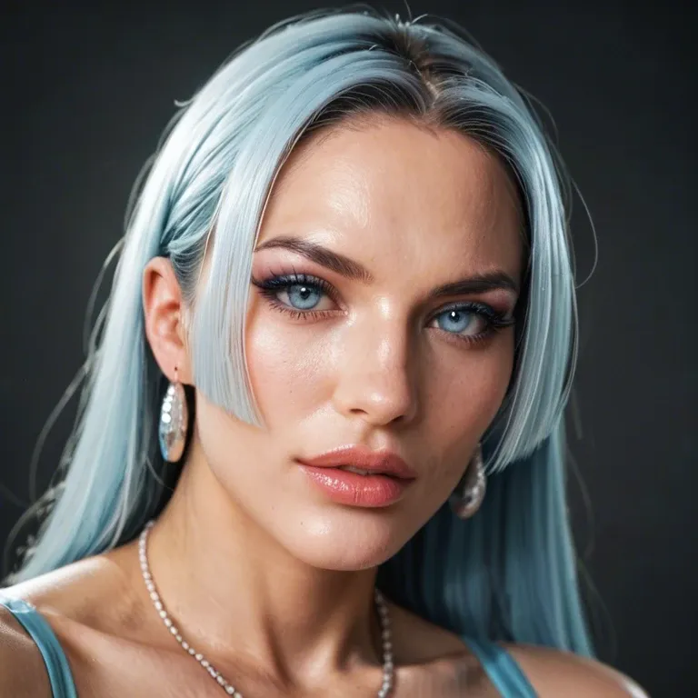 Ultra realistic photo, Feminine Boa-Hancock, light blue eyes