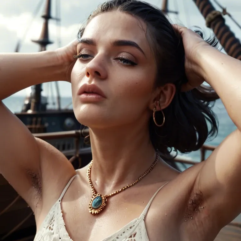 1girl,solo, , , , eyes up,hairy armpits,medium boobs,back view,neck, cheek bulge,gold anklets,flat chest,pirate ship,clenched, irises,negative hand,erect nipples,covered navel,knees apart, plaid skirt,black lace bra,rings,frilled panties,white boots, floral dress,lace stockings,black collar,panties on,armored boots, subway, medieval theme, lying on bed, ultra realistic, brightly, linked, elsa