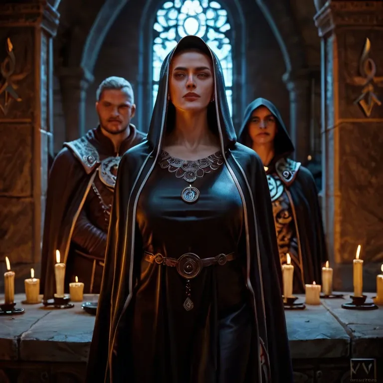 1 girl, 1 man, dark ritual, dark coven, candles, people in robes standing arround, young supermodel girl, 1 girl, 1 man, dark ritual, dark coven, candles, women in robes standing arround, young supermodel girl, extremely beautiful face, extremely detailed face and skin, on stone table, oiled skin, missionary fucking by man, impregnation, showing gigantic round natural saggy tits, showing wet pussy, slightly arroused, grabing tits