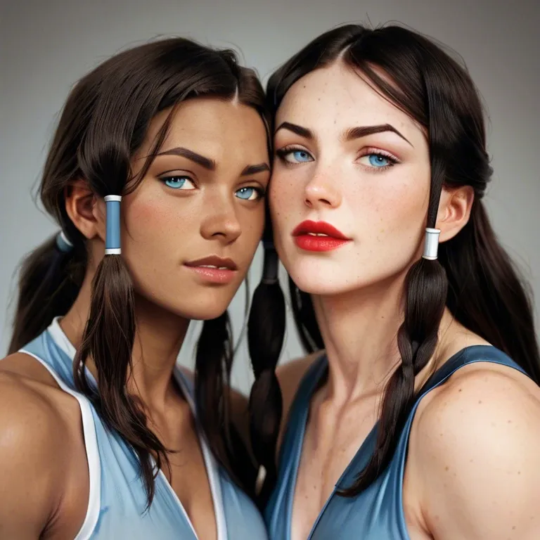 Korra, Katara, 2 girls