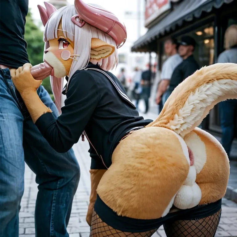 Nanachi made in abyss,furry,big ass,femboy,clothes,public,anal, autofellatio