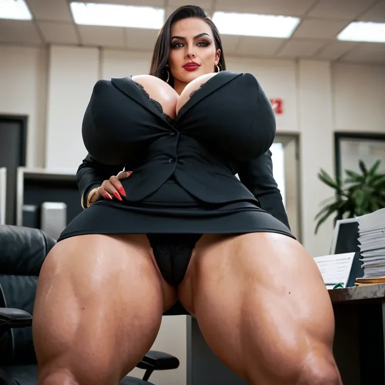 office lady clothes, gigantic boobs huge covered nipples, thick fat camel toe,  snake furry