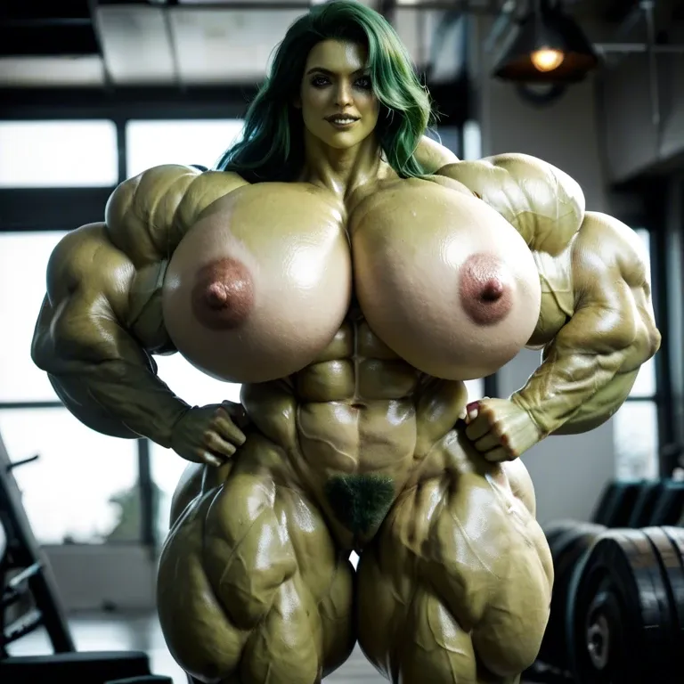 She Hulk, extreme hyper muscles female, massive muscles, hyper gigantic massive muscles, hyper huge massive muscles, massive muscles, hyper gigantic muscles, hyper gigant muscles, hyper giant muscles, hyper huge muscular, nude hairy pussy