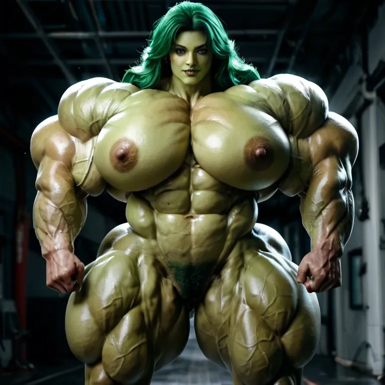 She Hulk, extreme hyper muscles female, massive muscles, hyper gigantic massive muscles, hyper huge massive muscles, massive muscles, hyper gigantic muscles, hyper gigant muscles, hyper giant muscles, hyper muscle tank, nude pectorales, nude hairy pussy, lingerie latex