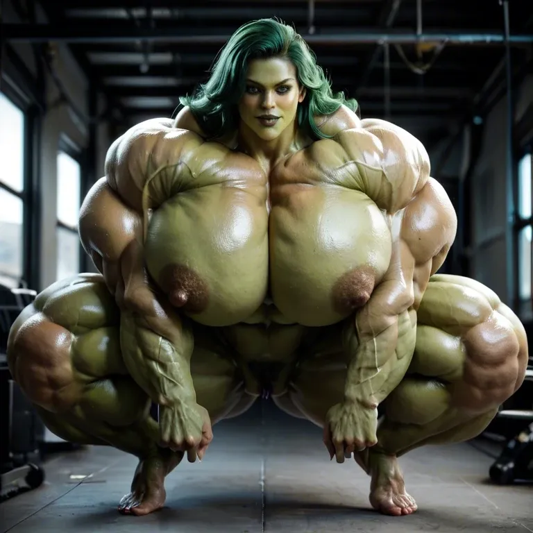 She Hulk, hyper massive muscles female, massive muscles buff, hyper gigantic massive muscles, hyper massive muscles, massive muscles, hyper gigantic muscles, hyper gigant muscles, hyper giant muscles, hyper muscle tank, pectorales, hairy pussy, lingerie stockings