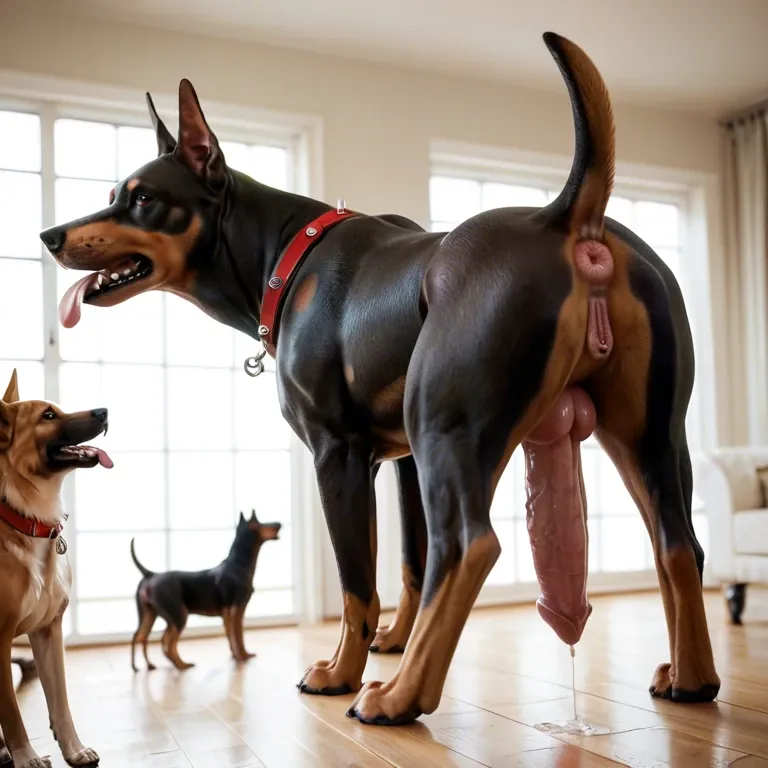 2 female Dobermans, 5 male dogs, dogs having an anal orgy, feral, hyper penis, size difference, domestic dog, animal genitalia, Vulva, glossy canine anus, two female dogs having sex with a group dogs in a orgy, feral penetranted, feral penetranting, dogs, colossal dog cocks, tail, paws, Doberman, domestic pet dog, anal sex, mass orgy,