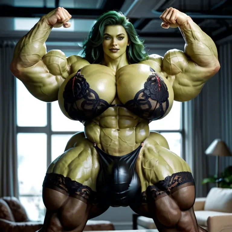 She hulk, hyper massive muscles female, hyper gigantic massive muscles buffet, massive muscles, hyper gigantic muscles, hyper gigant muscles, hyper giant muscles, hyper muscle tank, nude pectorales, lingerie stockings, futa bigger cock bulge