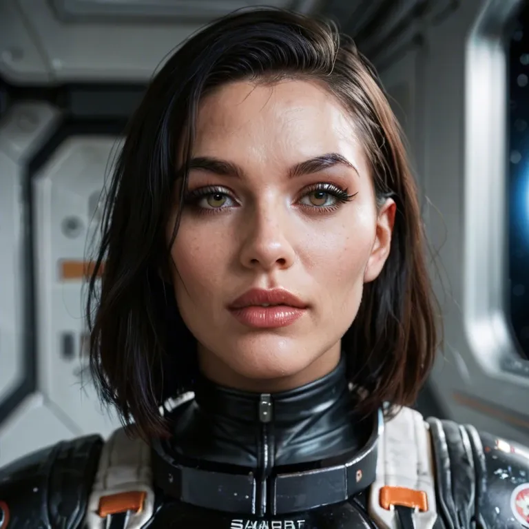 Sci fi female android,sexy female, space suit