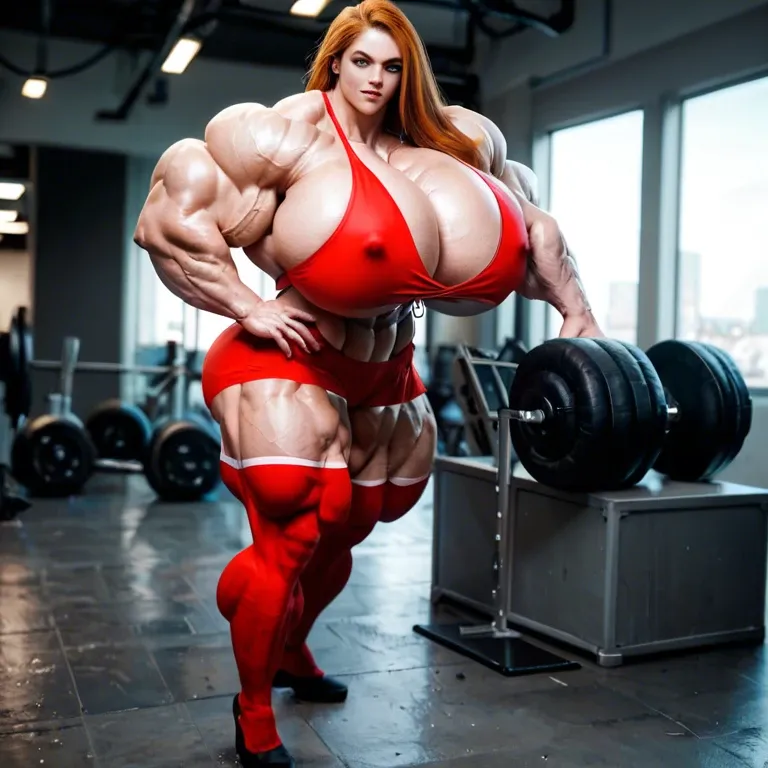 kim possible, hyper massive muscles female, massive muscles, hyper gigantic massive muscles, hyper gigant muscles, hyper giant muscles, hyper muscle tank, pectorales, home,red stockings