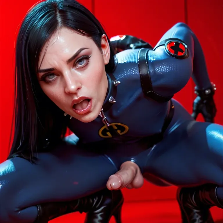 future, trap, micro penis, cut crotch tight blue suit, Violet Parr, hopeless, forced whore, slave, submissive, spread destroyed ass, brothel, red walls