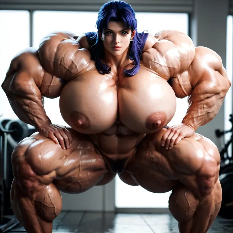 Misato Katsuragi, hyper massive muscles female, massive muscles, hyper gigantic massive muscles, massive muscles, hyper gigantic muscles, hyper gigant muscles, hyper giant muscles, hyper muscle tank, nude pectorales, big Hairy pussy, lingerie stockings, gaped pussy, home futa