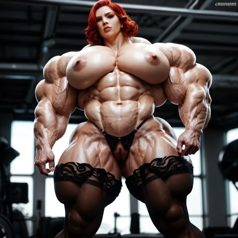 Black Widow , hyper massive muscles female, massive muscles, hyper gigantic massive muscles, hyper gigantic muscles, hyper gigant muscles, hyper giant muscles, hyper muscle tank, nude pectorales, pecs,  big Hairy pussy, lingerie stockings, gaped pussy, bathroom, futa