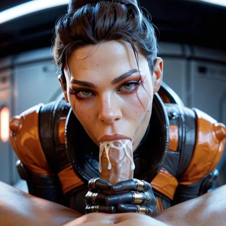 Apex legends ash, robot, blowjob, space ship, pov, cum