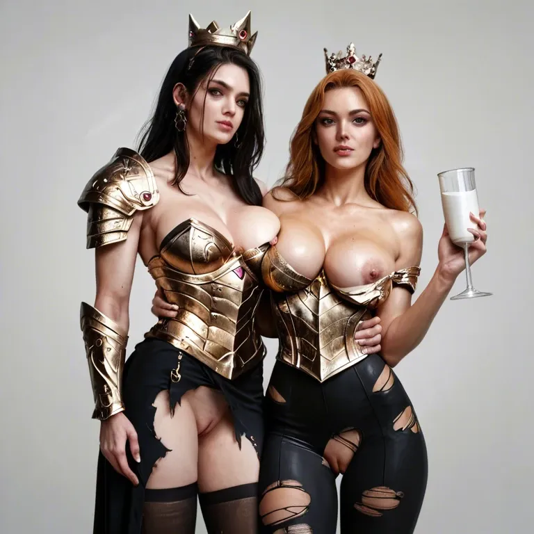 2girl, , , , molesting,gold armor,big perky boobs,breast milk,joints, pussy slip,hairy arms,round boobs,from waist up,bare shoulder, torn skirt,black leggings,crown,undersized bra,high heels, blue jacket,glaceon,nipple rings,lace lingerie,white sneakers, glass shower, train, equine dildo, detailed lips, darkness, princess zelda, ariel, ariel waifu