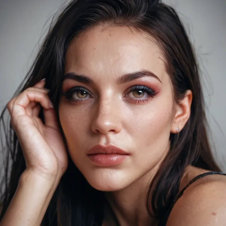 a woman getting her makeup done