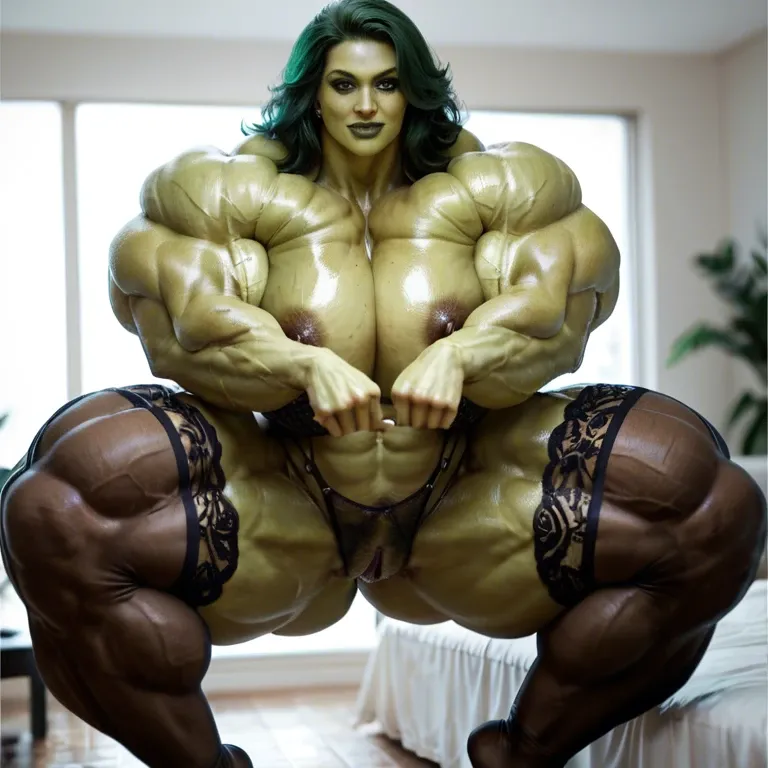 She hulk, hyper massive muscles female, massive muscles, hyper gigantic massive muscles, massive muscles, hyper gigantic muscles, hyper gigant muscles, hyper giant muscles, hyper muscle tank, nude pectorales, big Hairy pussy, lingerie stockings, gaped pussy, home futa