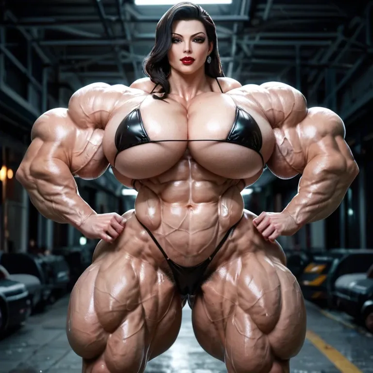 Asami Sato, hyper massive muscles female, massive muscles buffet, hyper gigantic muscles mass, hyper gigant muscles, hyper giant muscles, hyper muscle tank, pectorales, hot micro bikini, big hairy pussy, hyper massive muscle legs, hyper massive muscle mollet, bathroom, futa