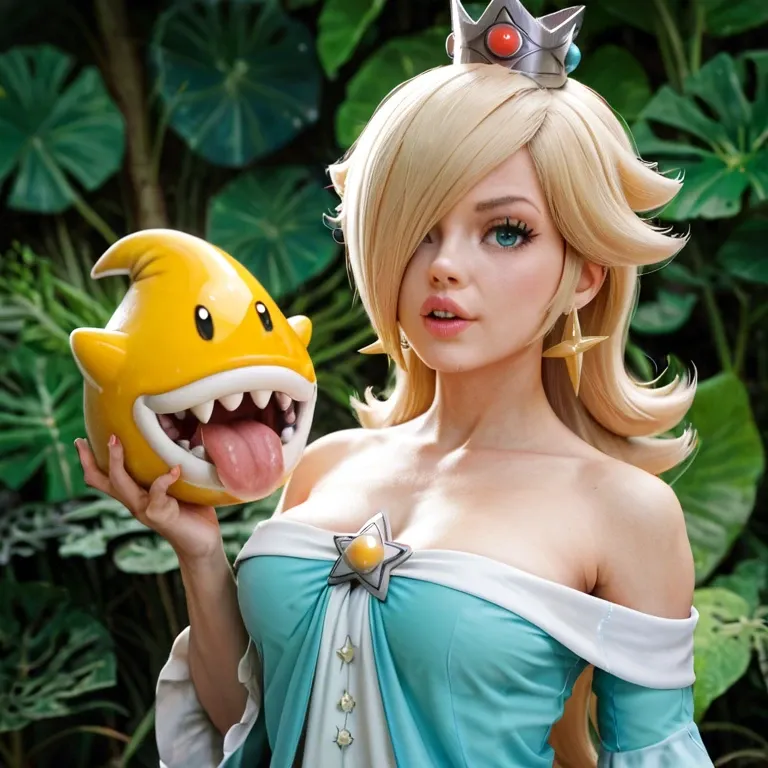 Futanari Plant Piranha from Super Mario with a big dick fucks Princess Rosalina plants & princess rosalina