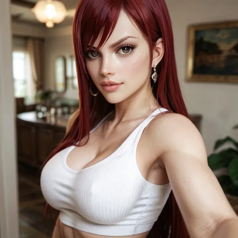 Erza Scarlett from fairy tail, selfie