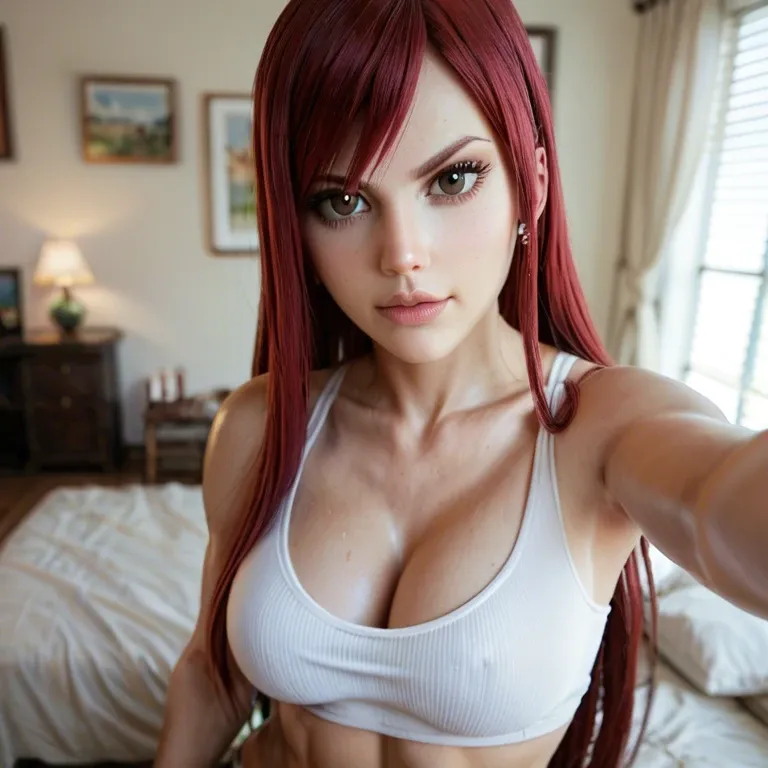 Erza Scarlett from fairy tail, selfie