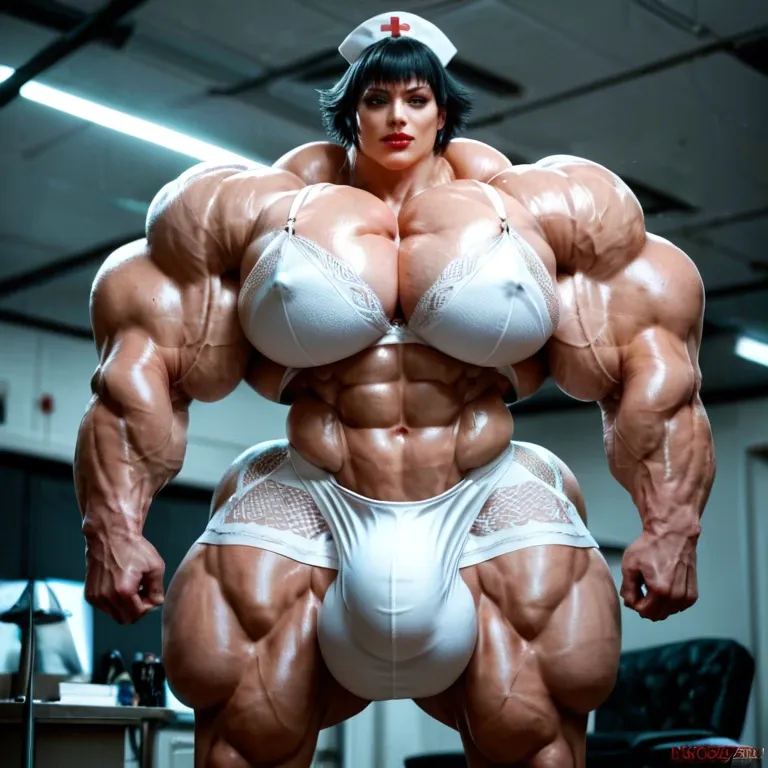 Lady Devil May Cry, hyper massive muscles female, massive muscles buffet, hyper gigantic muscles mass, hyper gigant muscles, hyper giant muscles, hyper muscle tank, pectorales, lingerie nurse, bigger Futanari Cock bulge, striptease club